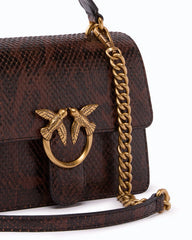 Τσάντα top handle σε καφέ snakeskin - Pinko