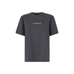 Κοντομάνικη μπλούζα με στρας σε γκρι - Pinko
