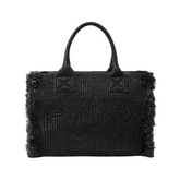 Τσάντα tote από raffia με λογότυπο - Pinko