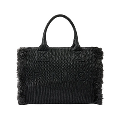Τσάντα tote από raffia με λογότυπο - Pinko
