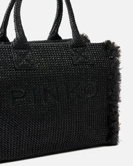 Τσάντα tote από raffia με λογότυπο - Pinko