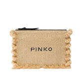 Φάκελος από raffia με λογότυπο - Pinko