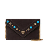 Τσαντάκι φάκελος suede με studs - Pinko