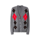 Ζακέτα Bristol Cardigan με ρόμβους σε γκρι - Pinko