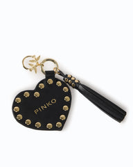 Μπρελόκ Studs Heart δερμάτινο σε μαύρο - Pinko