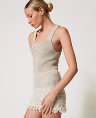 Αμάνικο πλεκτό μπλουζάκι Twinset - 251TP3370 12326