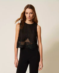 Αμάνικη μπλούζα με δαντέλα - Twinset