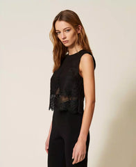 Αμάνικη μπλούζα με δαντέλα - Twinset