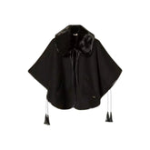 Πόντσο με γούνα στο λαιμό σε μαύρο - Twinset | 262TO5090-00006