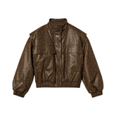 Μπουφάν bomber snakeskin σε καφέ με μαύρο - Twinset | 262TT2280-14058