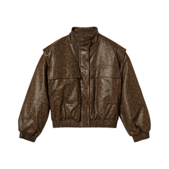 Μπουφάν bomber snakeskin σε καφέ με μαύρο - Twinset | 262TT2280-14058