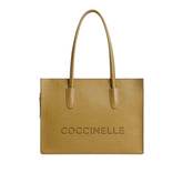 Τσάντα tote λαδί με λογότυπο - Coccinelle