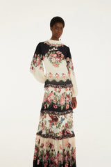 Μακρυμάνικο φόρεμα Winter Floral Maxi σε εκρού - FARM Rio