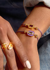 Βραχιόλι Amethyst Shiny Art Deco MYA-BAY - BR-363