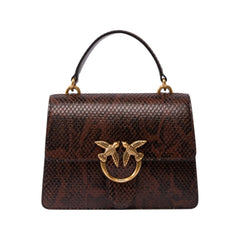 Τσάντα top handle σε καφέ snakeskin - Pinko
