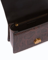Τσάντα top handle σε καφέ snakeskin - Pinko