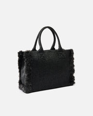 Τσάντα tote από raffia με λογότυπο - Pinko