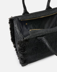 Τσάντα tote από raffia με λογότυπο - Pinko