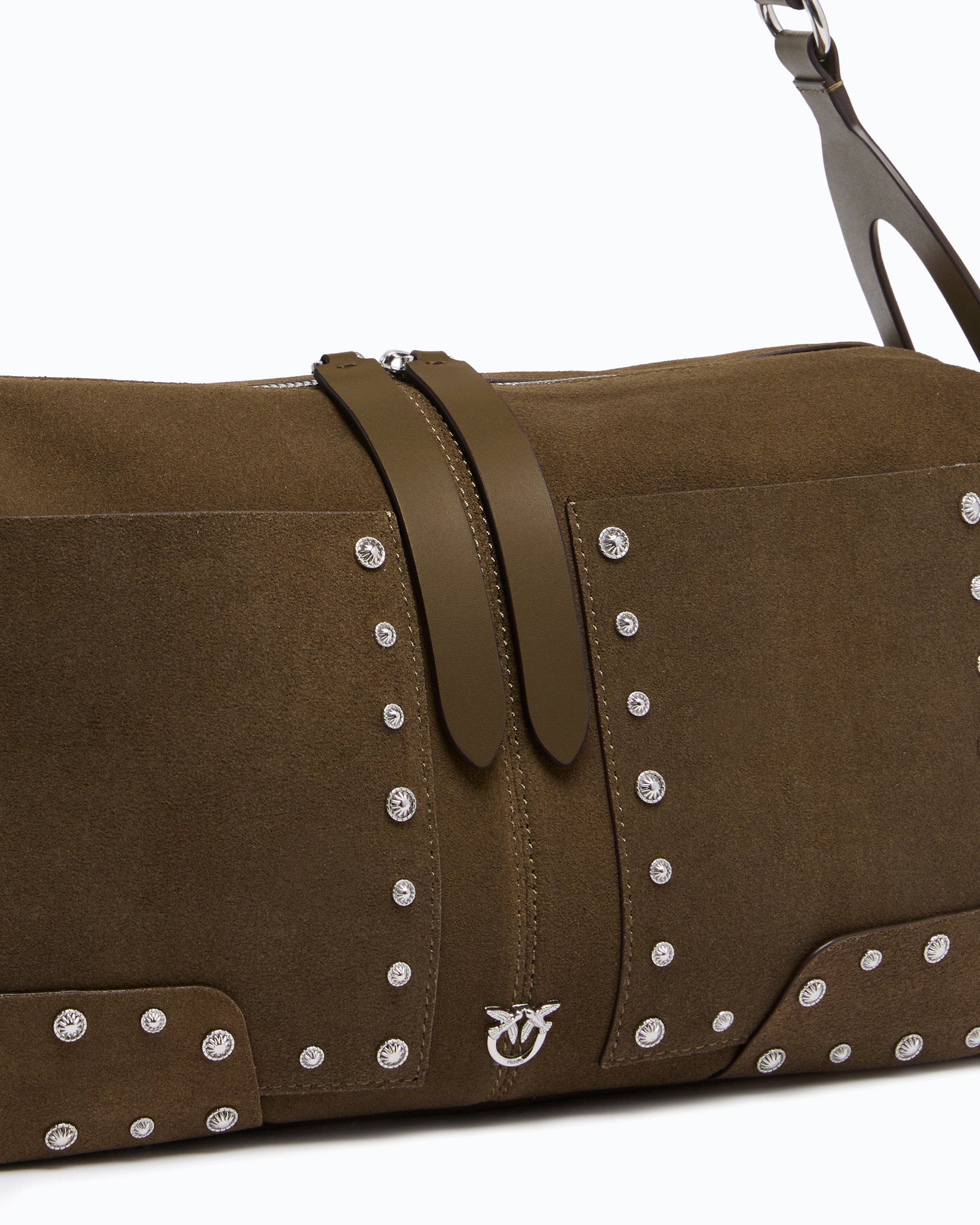 Τσάντα ώμου 24 Classic suede με τρουκς σε χακί - Pinko | 106676A3LX-V65N