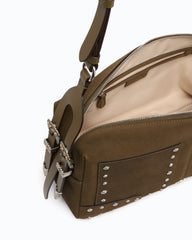 Τσάντα ώμου 24 Classic suede με τρουκς σε χακί - Pinko | 106676A3LX-V65N