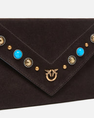Τσαντάκι φάκελος suede με studs - Pinko