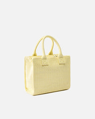 Τσάντα tote από raffia μπεζ με λογότυπο - Pinko