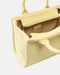 Τσάντα tote από raffia μπεζ με λογότυπο - Pinko