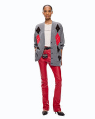 Ζακέτα Bristol Cardigan με ρόμβους σε γκρι - Pinko