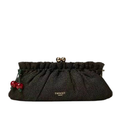 Τσάντα Clutch πλεκτή με κεράσια - Twinset