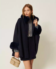 Κάπα με γόυνα στο λαιμό και τα μανίκια σε μπλε - Twinset