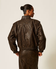 Μπουφάν bomber snakeskin σε καφέ με μαύρο - Twinset | 262TT2280-14058