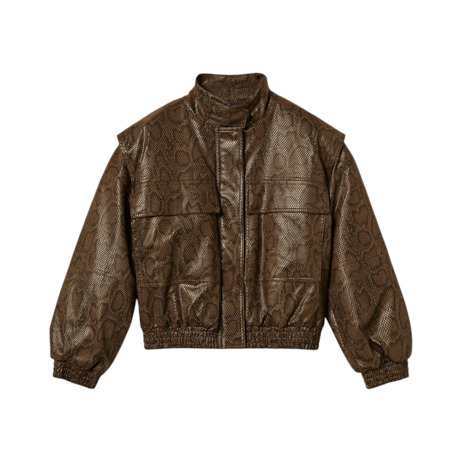 Μπουφάν bomber snakeskin σε καφέ με μαύρο - Twinset | 262TT2280-14058