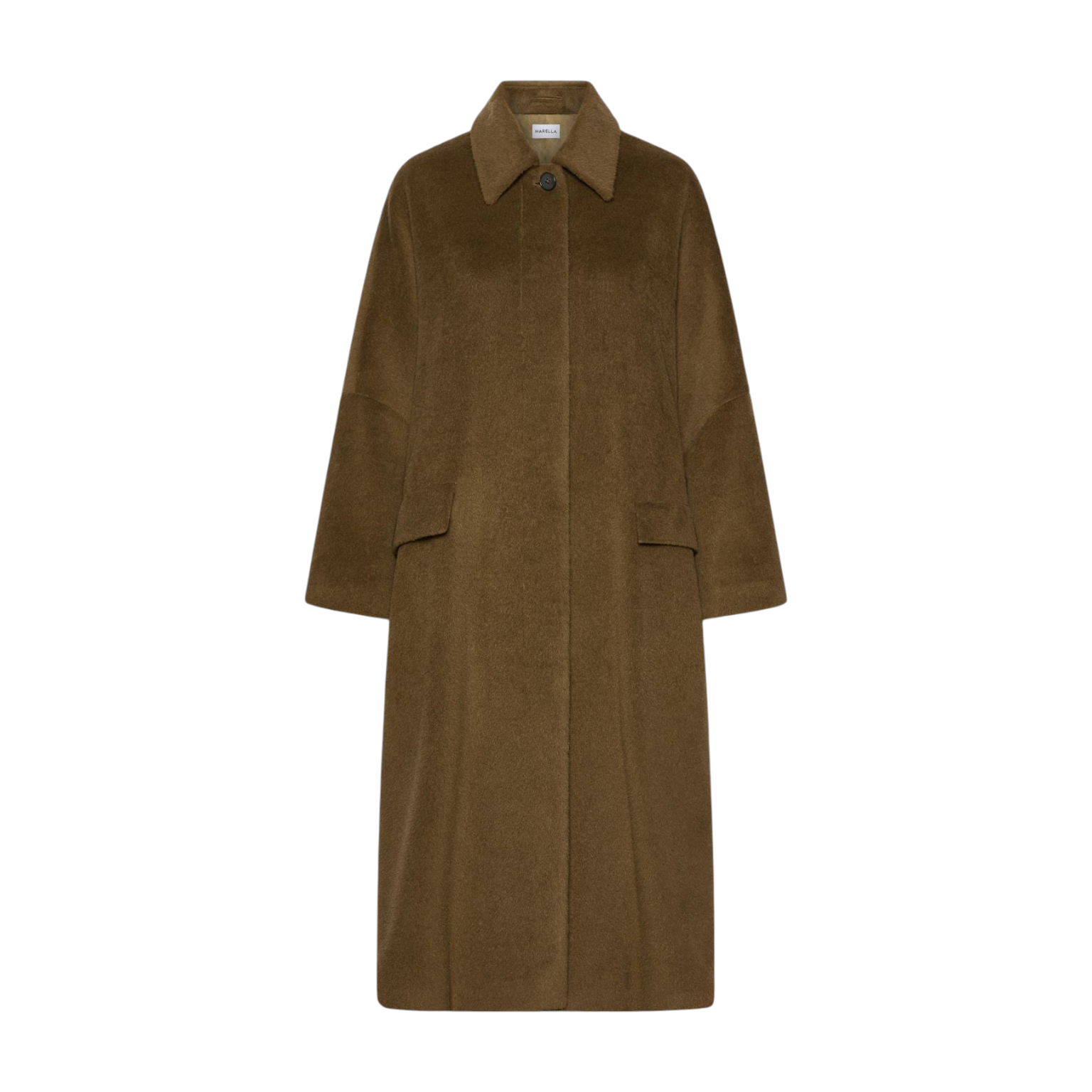Oversized παλτό Zigrino από αλπακά σε χακί - Marella | MLLZIGRINO-002