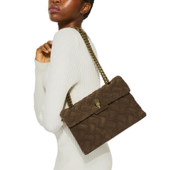 Τσάντα ώμου kensington σε καφέ suede - Kurt Geiger