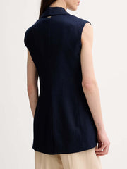 Γιλέκο μπλε με φλοράλ κεντήματα - Twinset