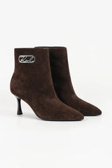 Μποτάκια Sienna Signia σε καφέ σκούρο suede - Karl Lagerfeld | KL32747-544