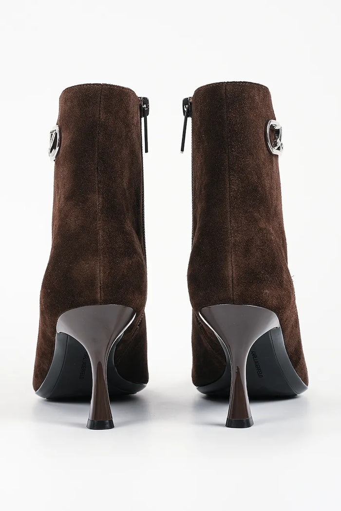 Μποτάκια Sienna Signia σε καφέ σκούρο suede - Karl Lagerfeld | KL32747-544
