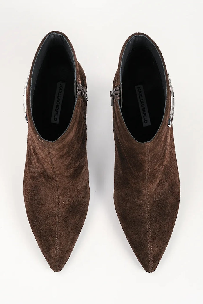 Μποτάκια Sienna Signia σε καφέ σκούρο suede - Karl Lagerfeld | KL32747-544