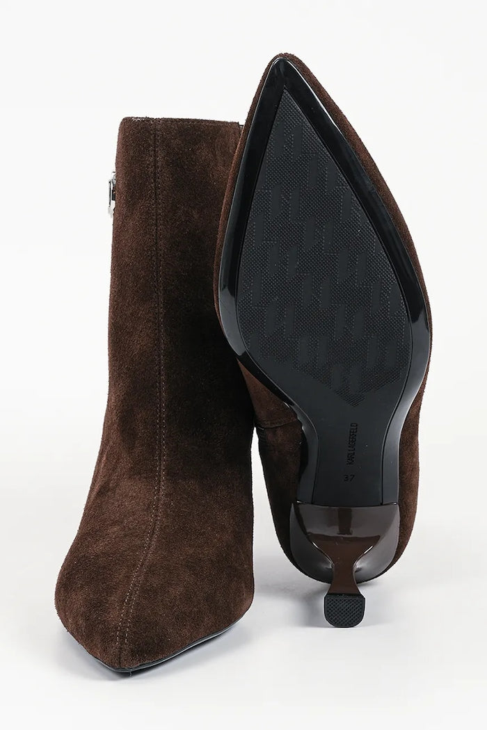 Μποτάκια Sienna Signia σε καφέ σκούρο suede - Karl Lagerfeld | KL32747-544