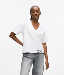 Κοντομάνικη μπλούζα Signature V - Karl Lagerfeld