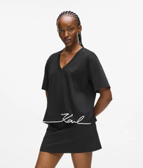 Κοντομάνικη μπλούζα Signature V - Karl Lagerfeld