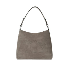 Τσάντα ώμου Hobo σε γκρι suede - Karl Lagerleld
