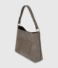 Τσάντα ώμου Hobo σε γκρι suede - Karl Lagerleld