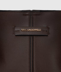 Τσάντα shopper K/Pierced σε καφέ σκούρο - Karl Lagerfeld