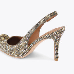 Sling Back Belgravia μπεζ με στρας - Kurt Geiger