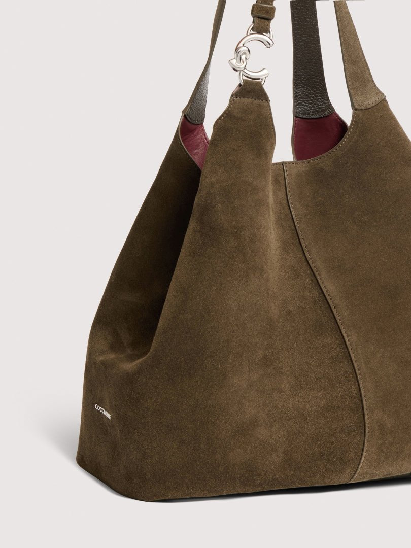 Τσάντα ώμου C-Easy Suede σε γκρι-καφέ - Coccinelle | E1THE110101-W25