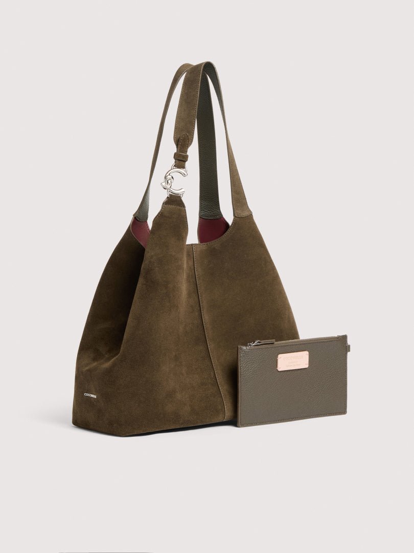 Τσάντα ώμου C-Easy Suede σε γκρι-καφέ - Coccinelle | E1THE110101-W25