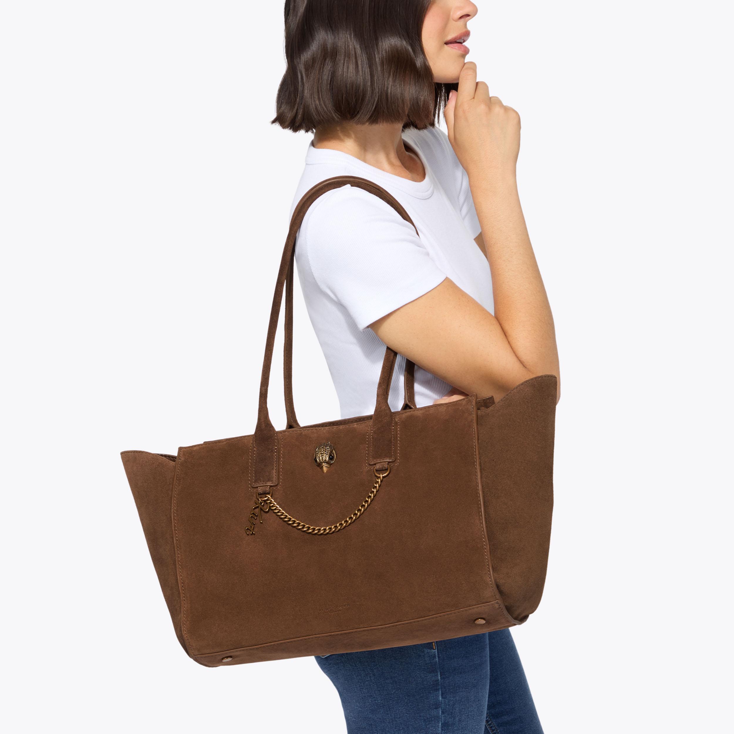 Τσάντα Shopper Sloane σε καφέ suede - Kurt Geiger | 6152430209-30