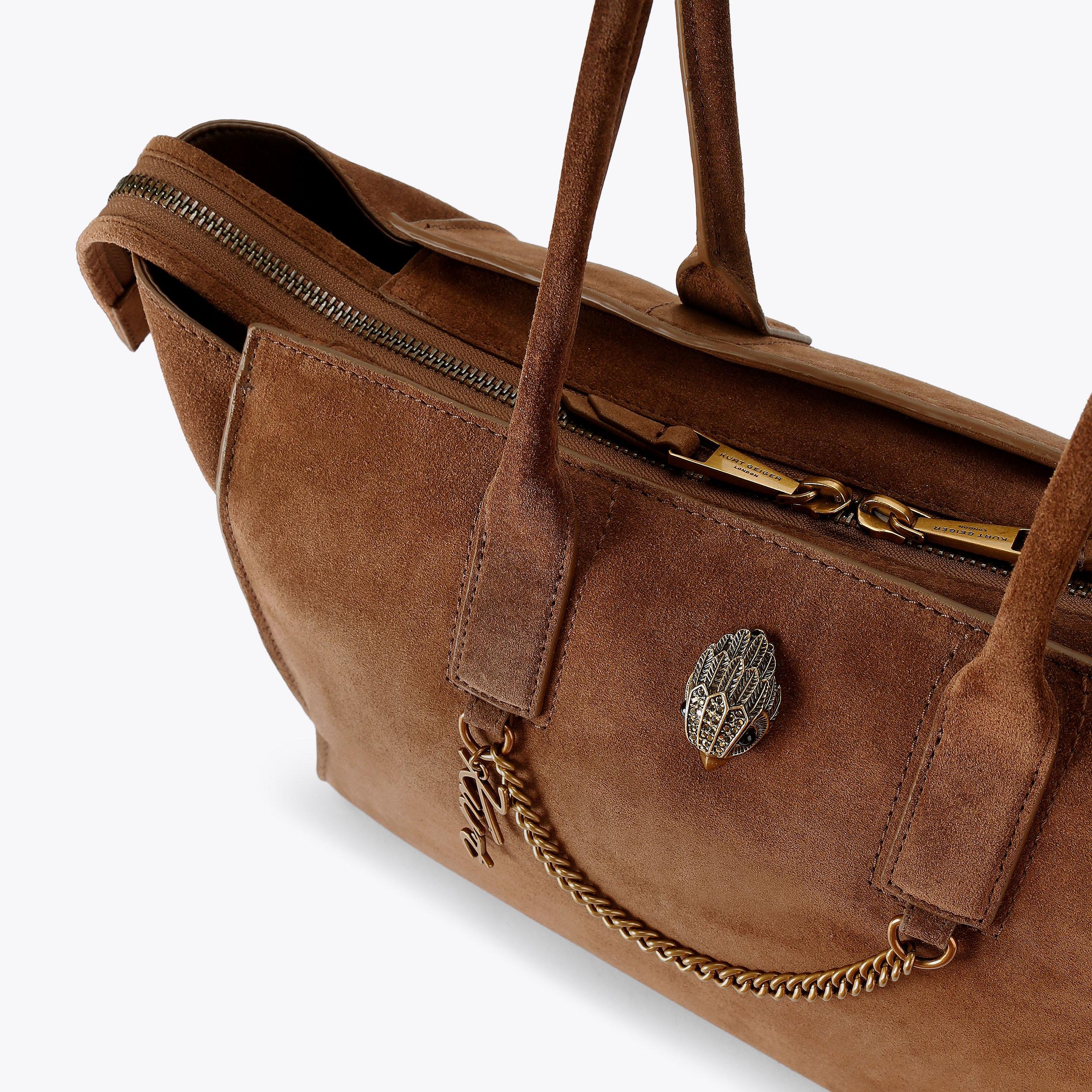 Τσάντα Shopper Sloane σε καφέ suede - Kurt Geiger | 6152430209-30