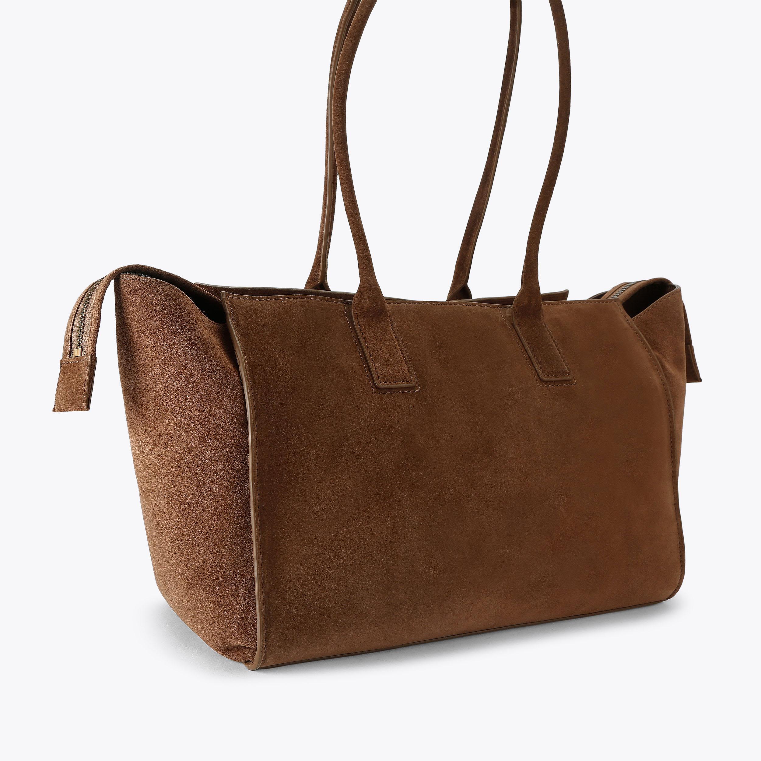 Τσάντα Shopper Sloane σε καφέ suede - Kurt Geiger | 6152430209-30